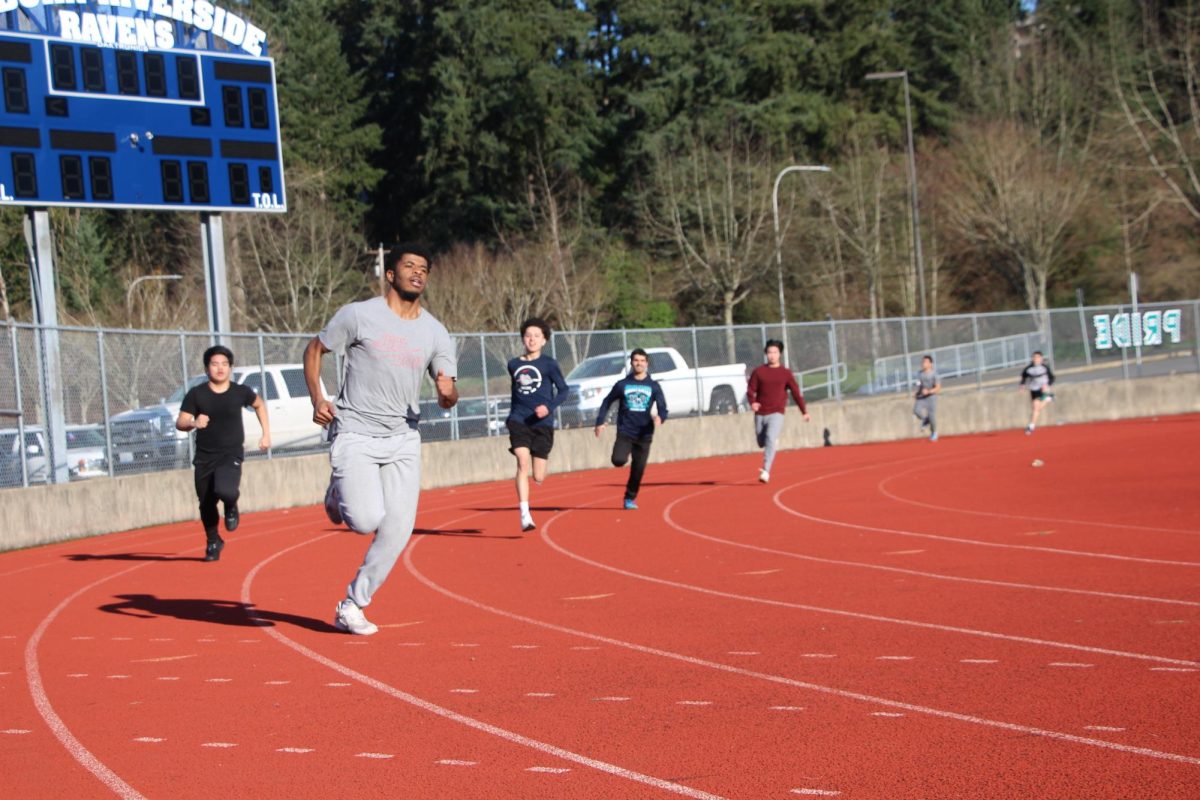 Students at a track practice in 2024 at Auburn Riverside.